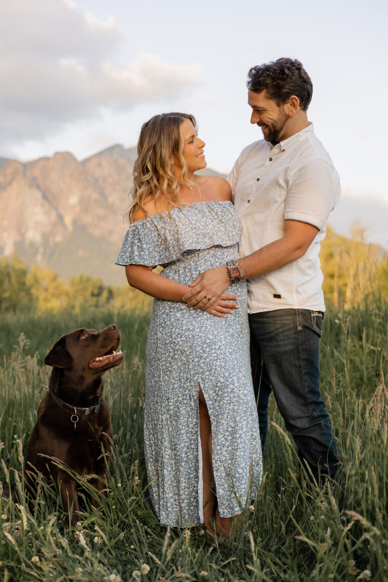 Couple pregnancy photography session with maternity photographer in North Bend WA