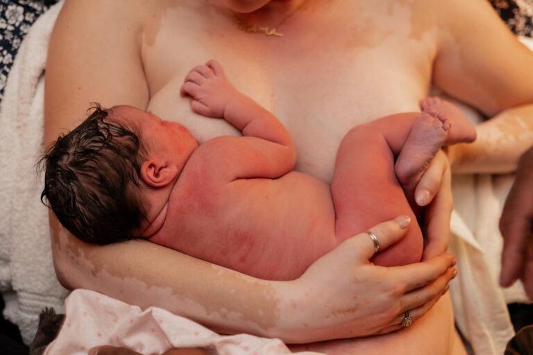 New mom breastfeeding after home birth in Lake Stevens WA